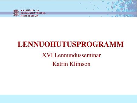 XVI Lennundusseminar Katrin Klimson