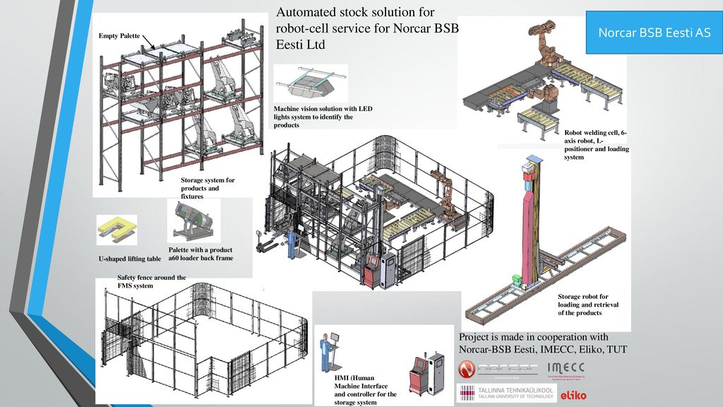 Automated stock solution for robot-cell service for Norcar BSB Eesti Ltd