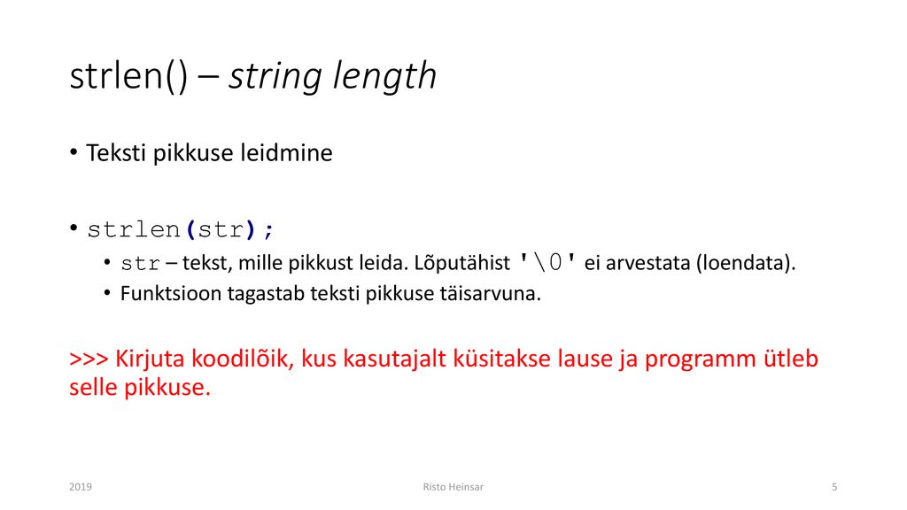 strlen() – string length