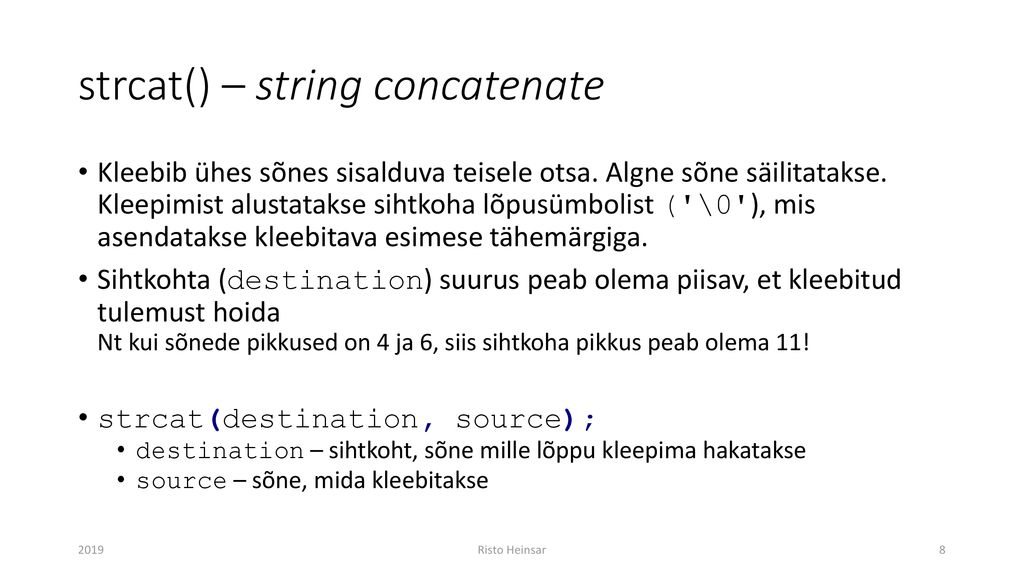 strcat() – string concatenate