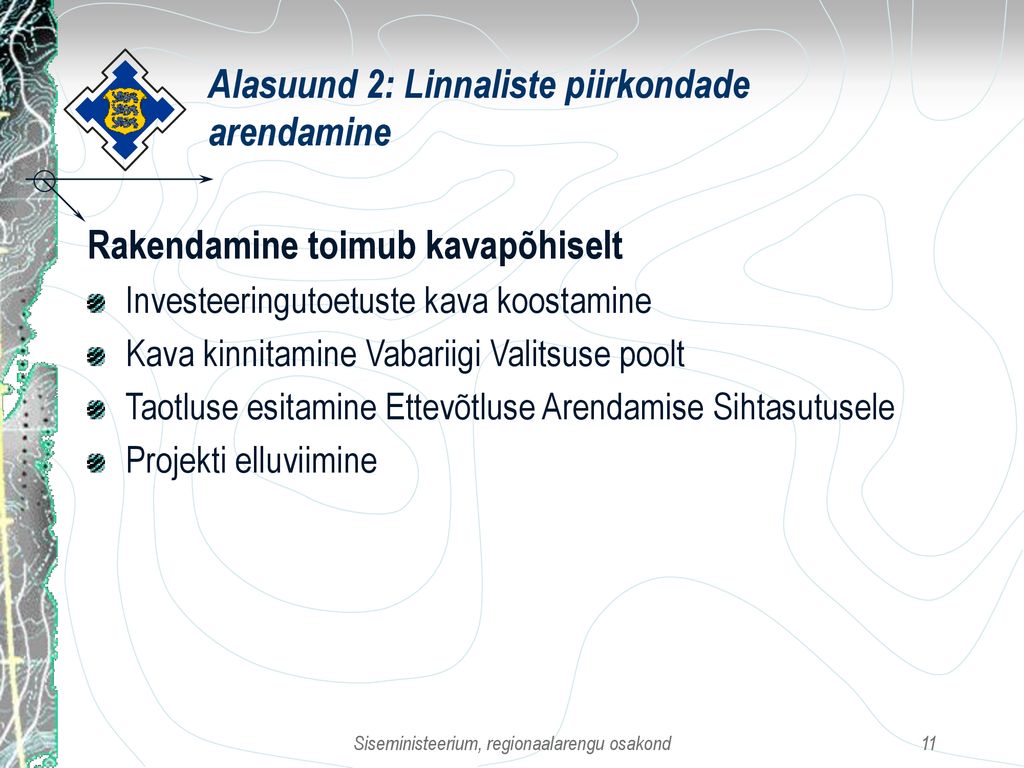 Alasuund 2: Linnaliste piirkondade arendamine