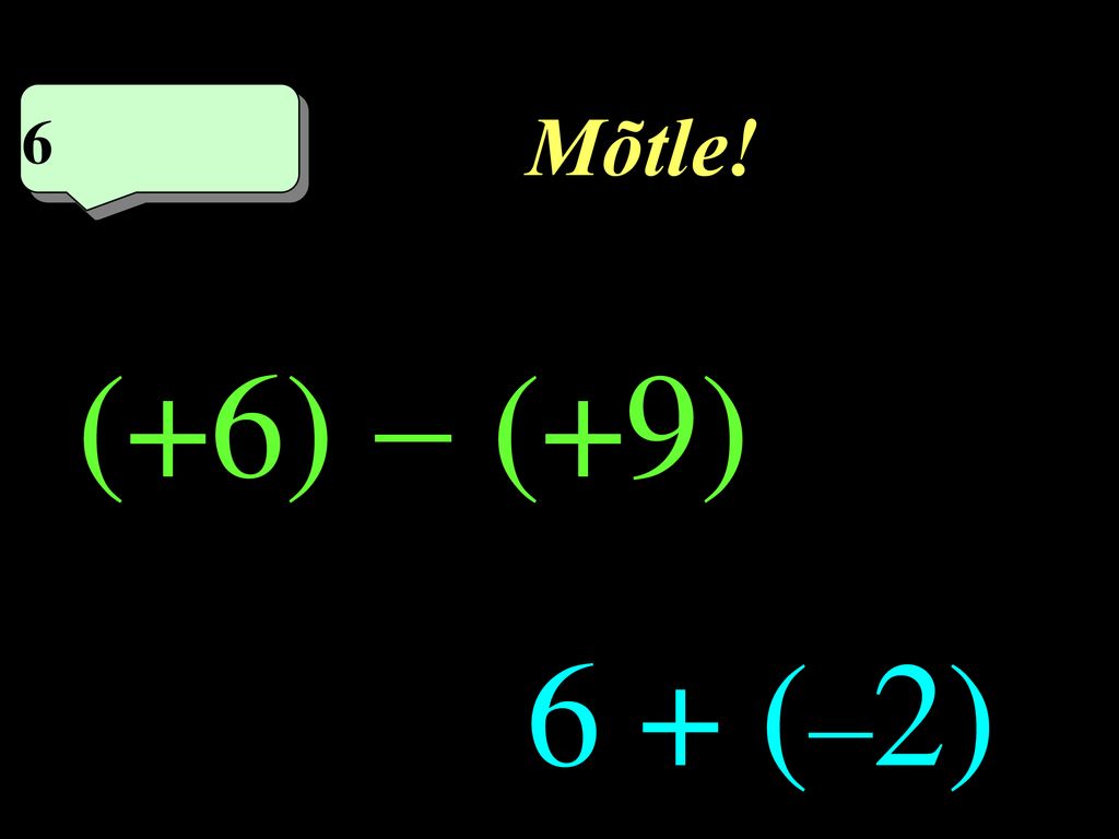 Mõtle! 6 6eme calcul (+6)  (+9) 6 + (–2)