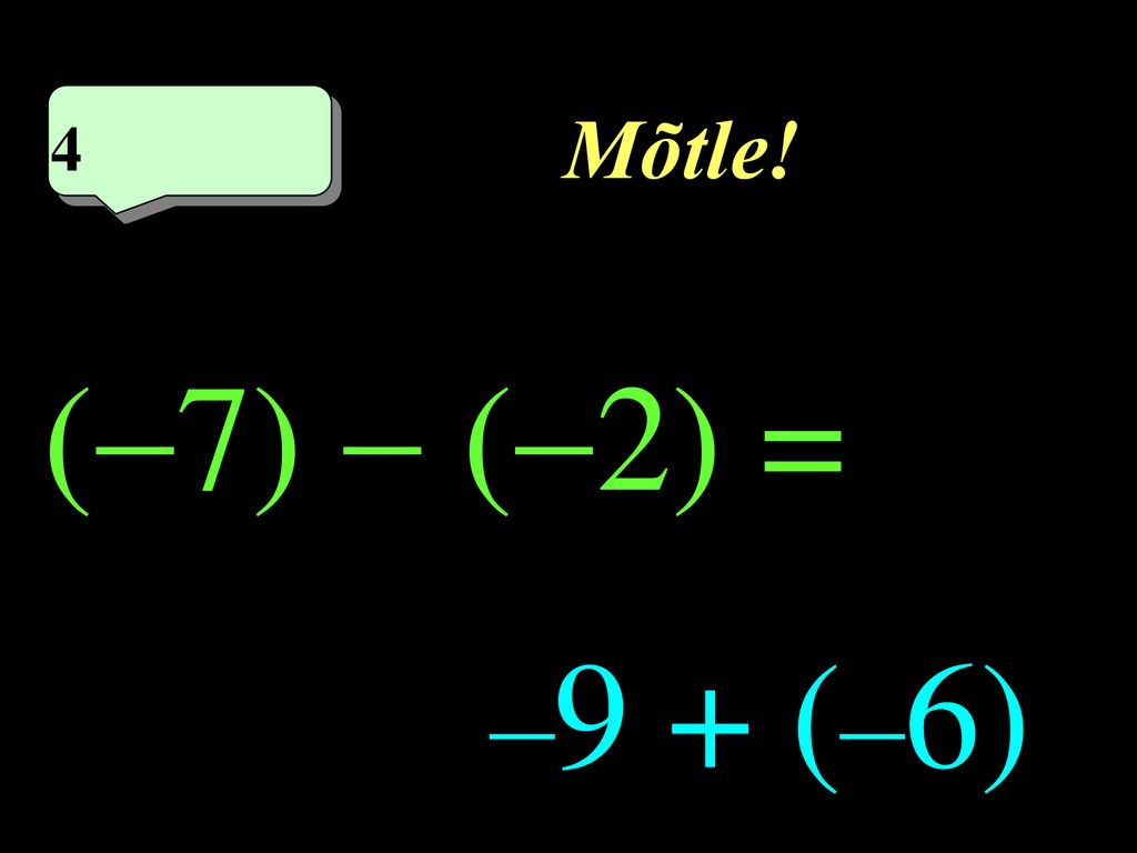 Mõtle! 4 4eme calcul 1 (7)  (2) = –9 + (–6)