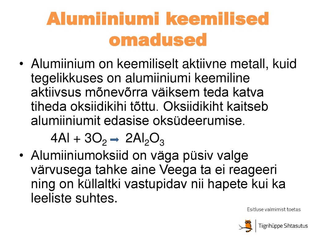 Alumiiniumi keemilised omadused