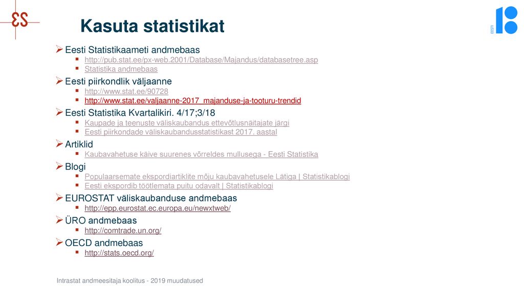 Kasuta statistikat Eesti Statistikaameti andmebaas