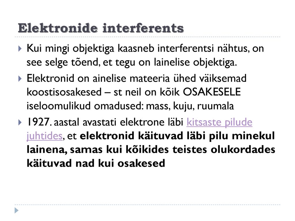 Elektronide interferents