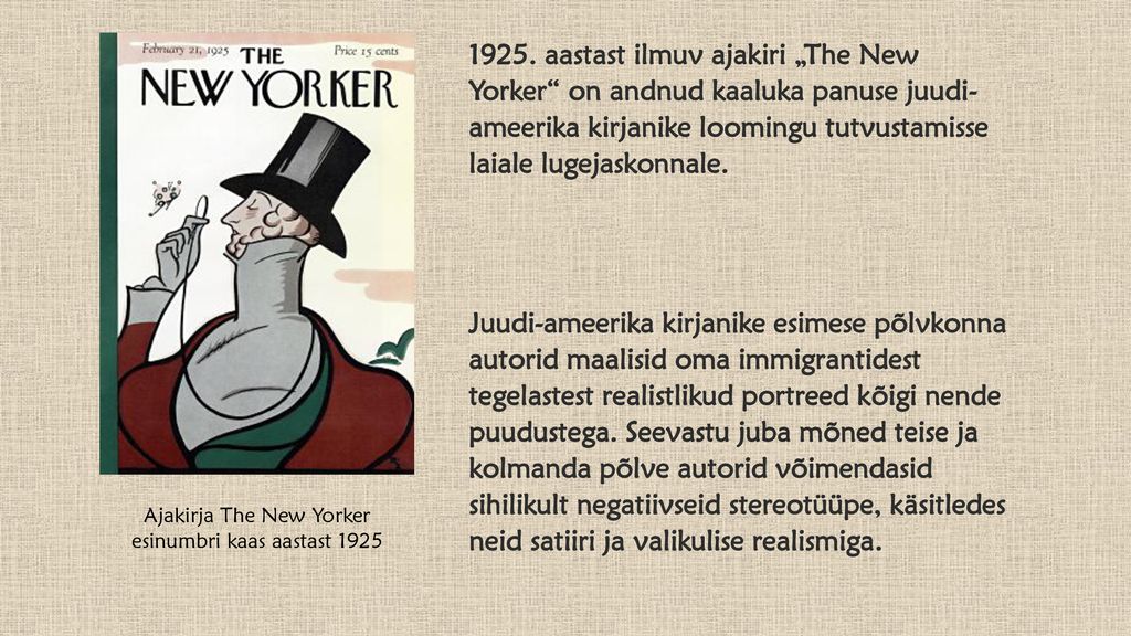 Ajakirja The New Yorker esinumbri kaas aastast 1925
