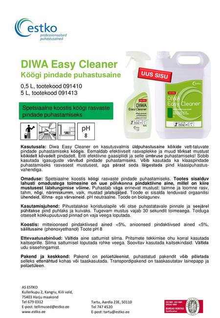 DIWA Easy Cleaner Köögi pindade puhastusaine