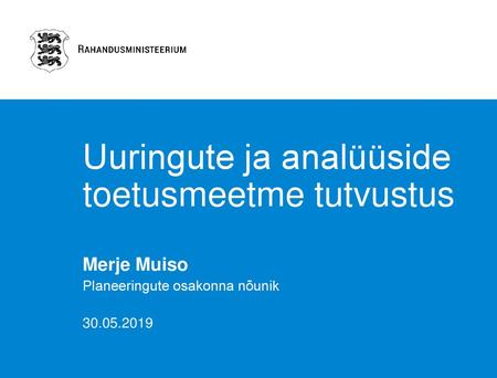 Uuringute ja analüüside toetusmeetme tutvustus