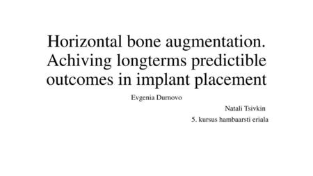 Evgenia Durnovo Natali Tsivkin 5. kursus hambaarsti eriala