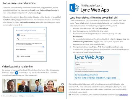 Lync Web App Kiirülevaate kaart: Koosolekule sissehelistamine