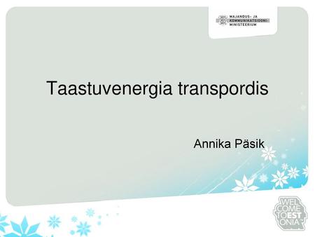 Taastuvenergia transpordis