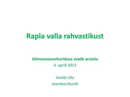 Rapla valla rahvastikust
