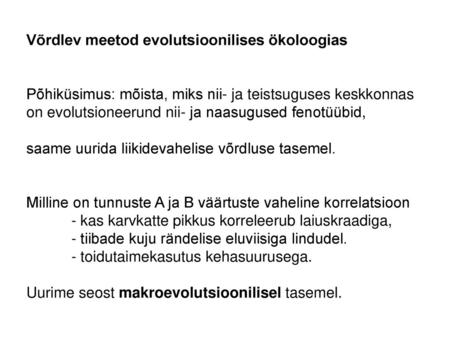 Võrdlev meetod evolutsioonilises ökoloogias