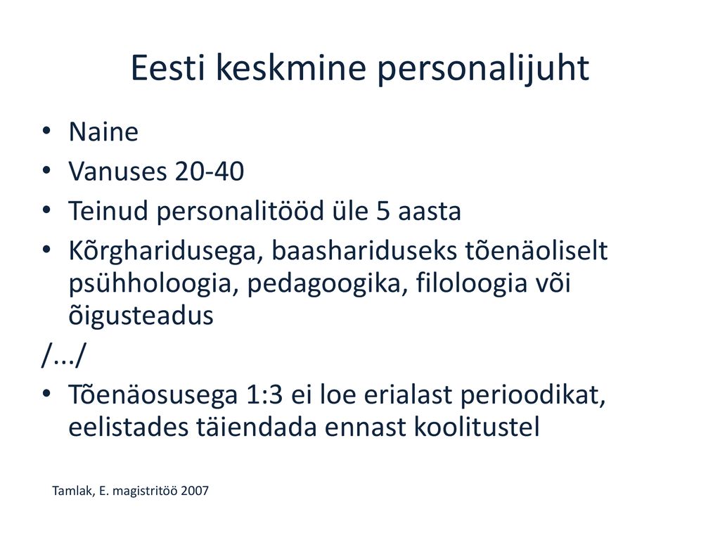 Eesti keskmine personalijuht