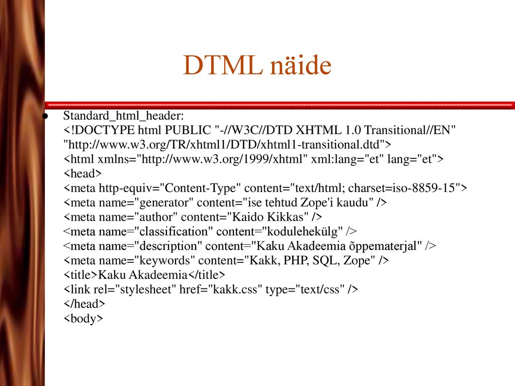 DTML näide