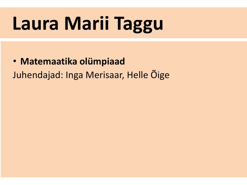 Laura Marii Taggu Matemaatika olümpiaad