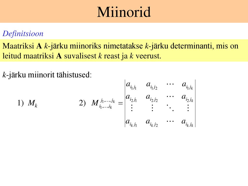 Miinorid Definitsioon