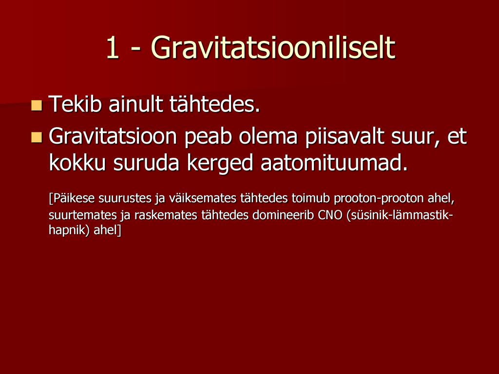 1 - Gravitatsiooniliselt