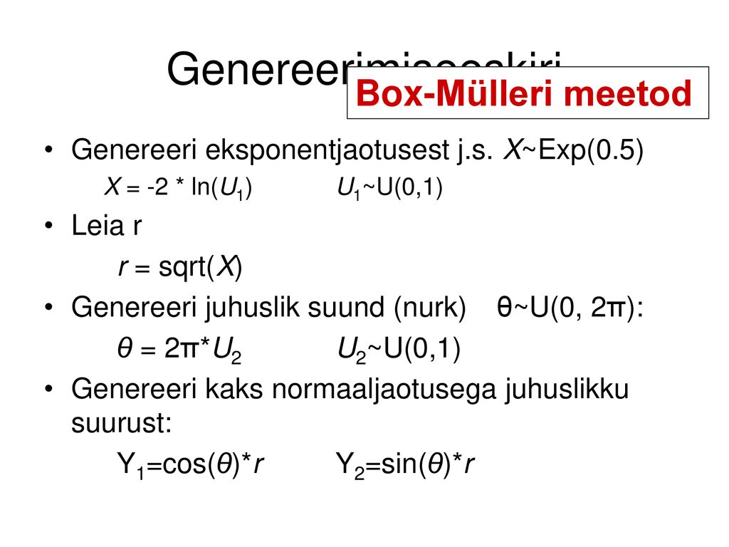 Genereerimiseeskiri Box-Mülleri meetod