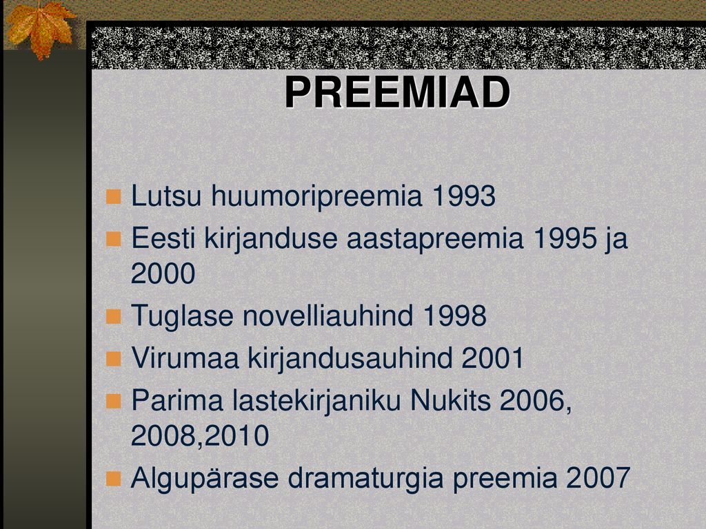 PREEMIAD Lutsu huumoripreemia 1993