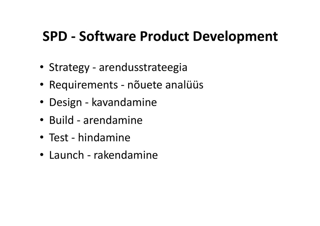 SPD - Software Product Development