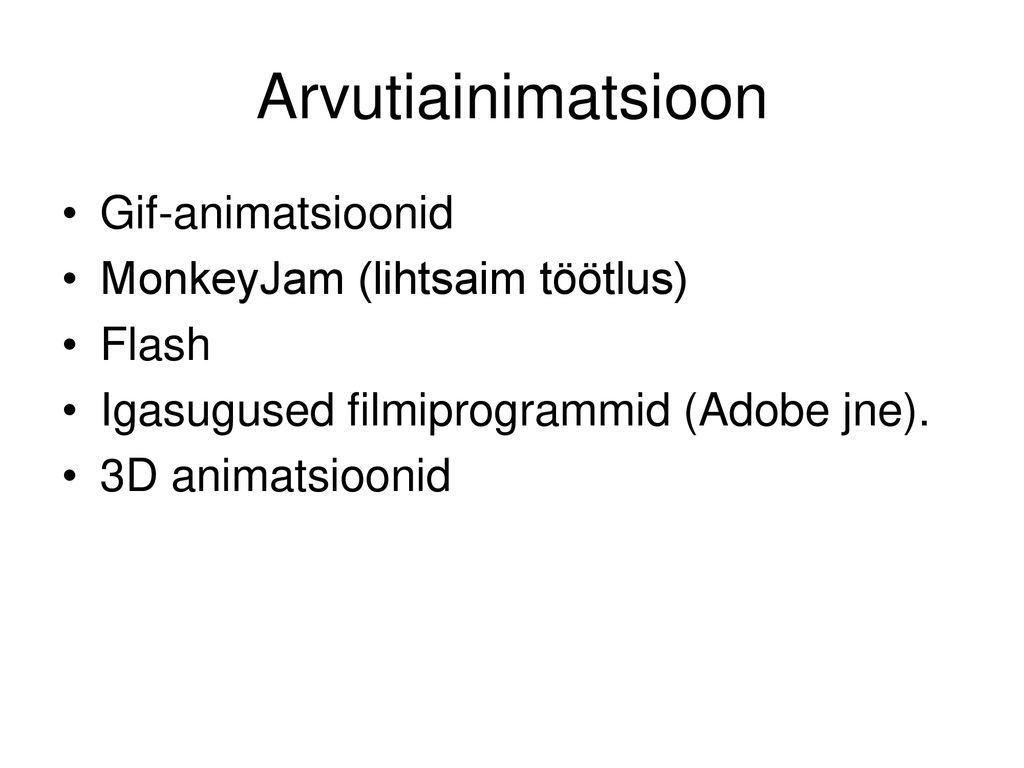Arvutiainimatsioon Gif-animatsioonid MonkeyJam (lihtsaim töötlus)
