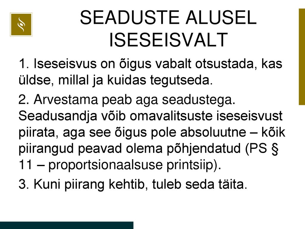 SEADUSTE ALUSEL ISESEISVALT