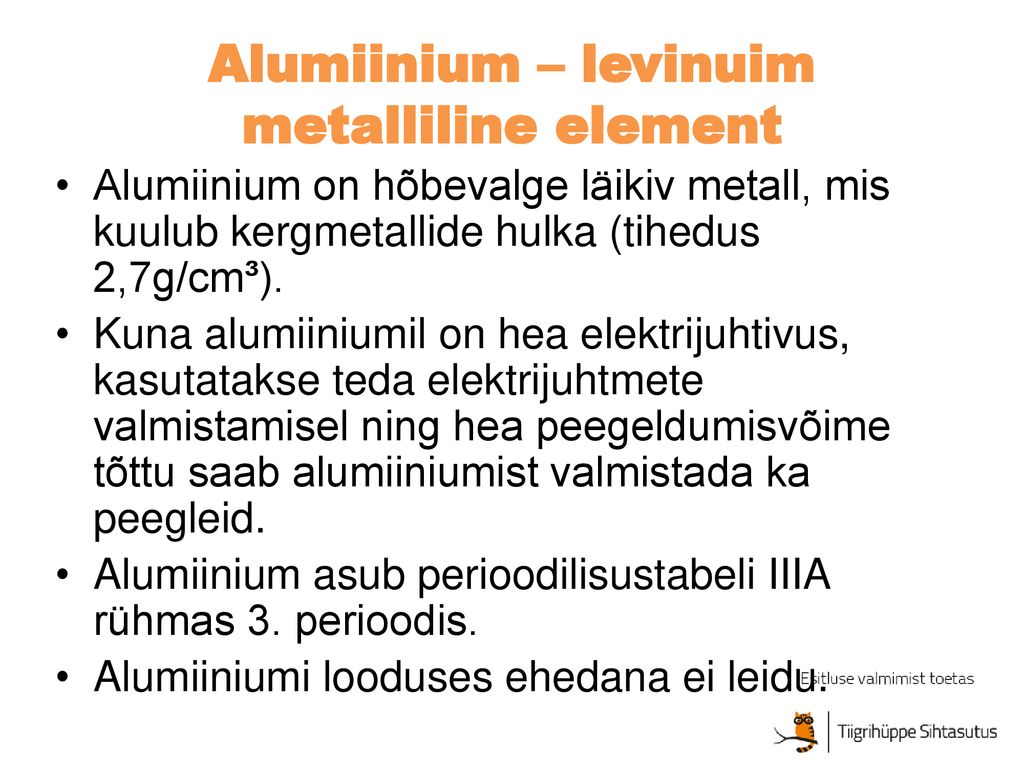 Alumiinium – levinuim metalliline element