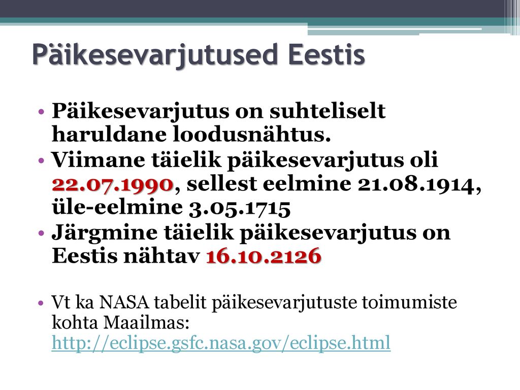 Päikesevarjutused Eestis