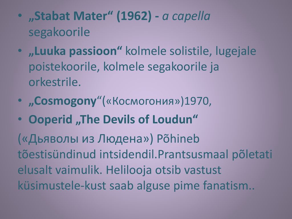 „Stabat Mater (1962) - a capella segakoorile