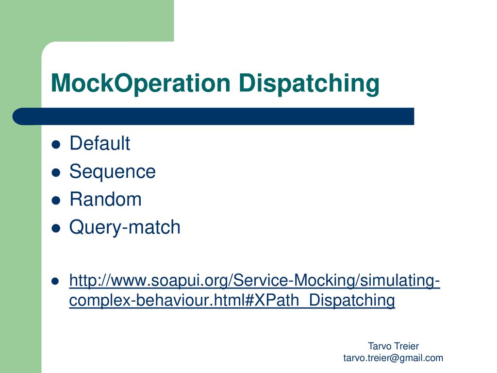 MockOperation Dispatching