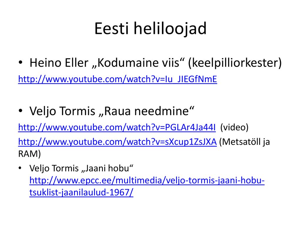 Eesti heliloojad Heino Eller „Kodumaine viis (keelpilliorkester)