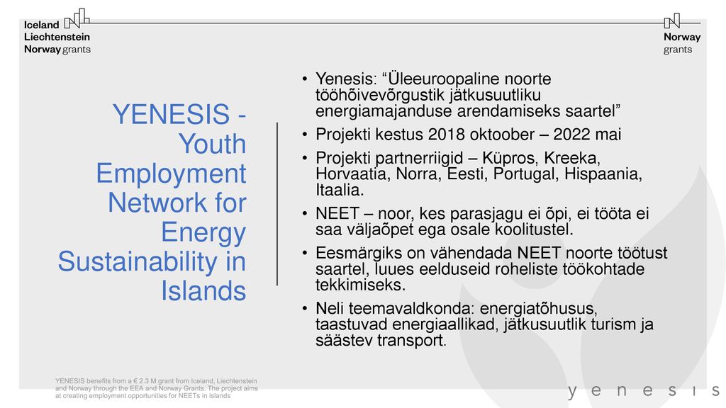 YENESIS - Youth Employment Network for Energy Sustainability in Islands