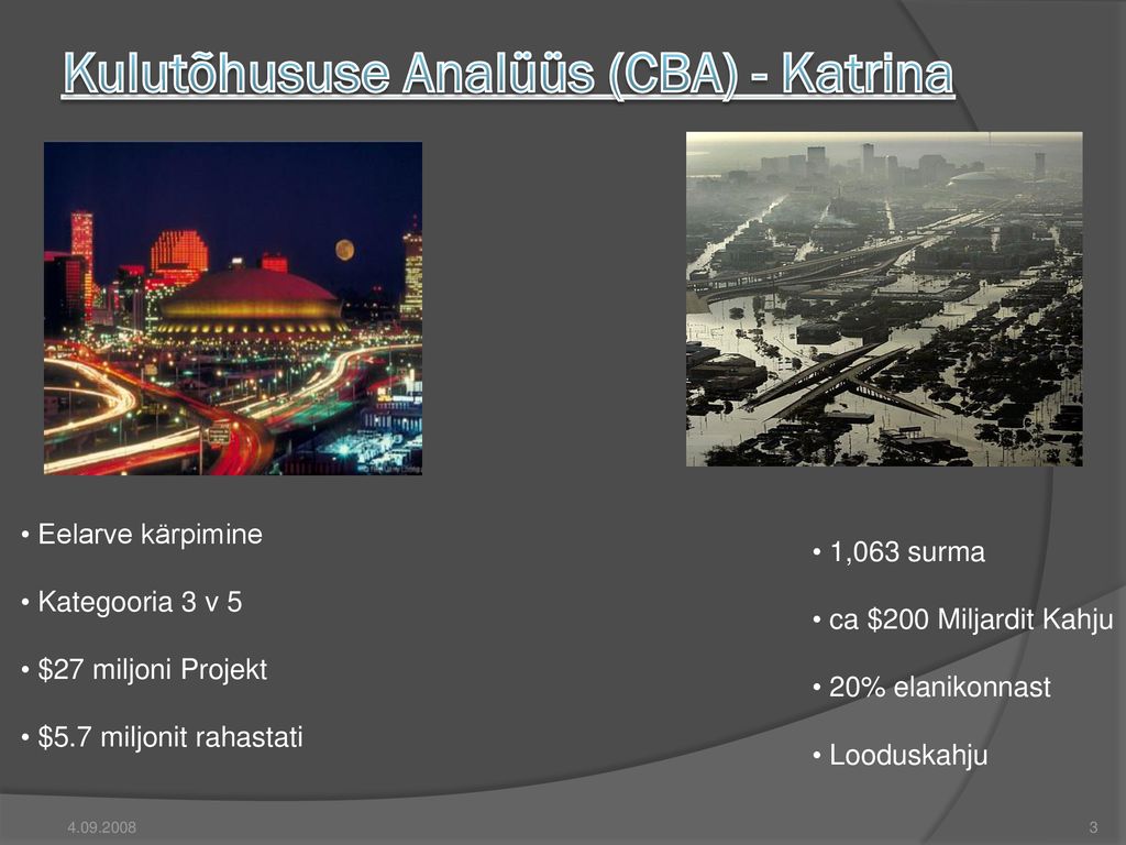 Kulutõhususe Analüüs (CBA) - Katrina