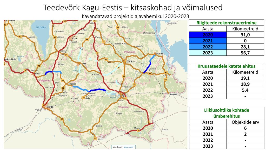 Teedevõrk Kagu-Eestis – kitsaskohad ja võimalused