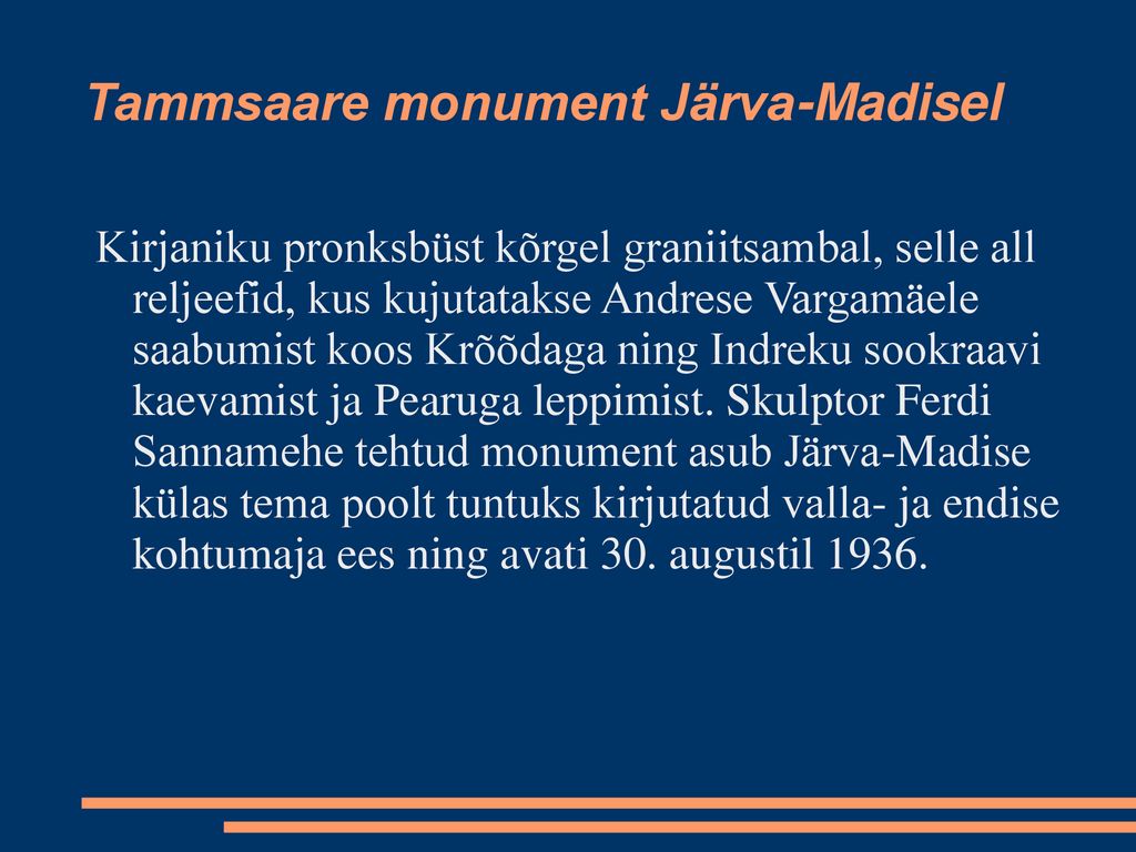 Tammsaare monument Järva-Madisel