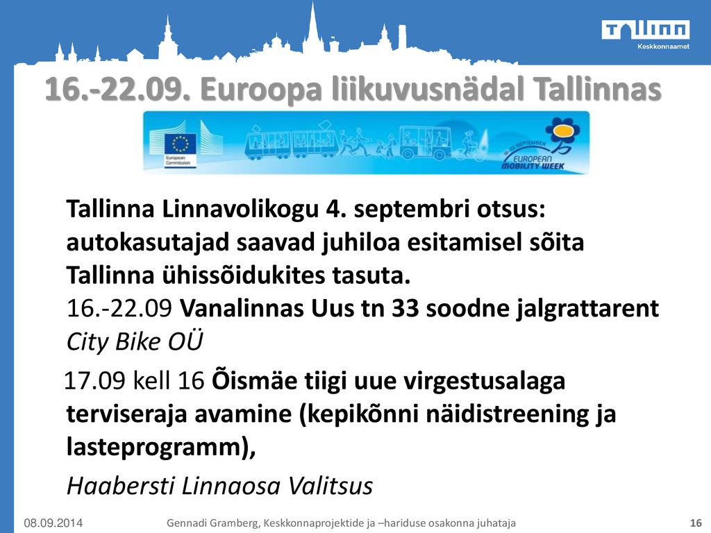 Euroopa liikuvusnädal Tallinnas