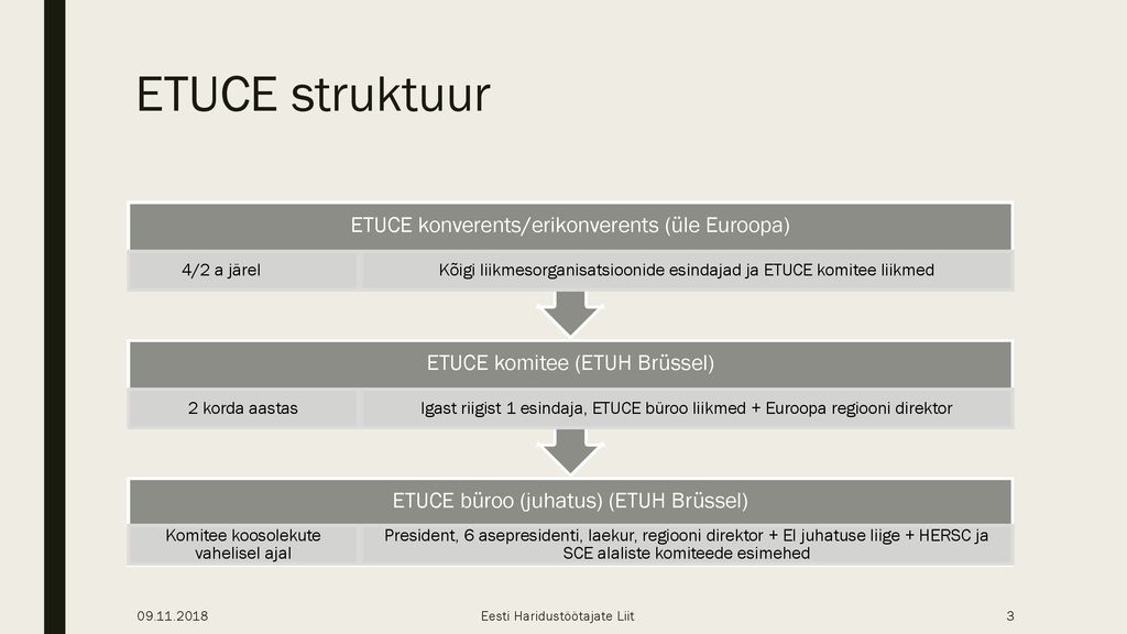 ETUCE struktuur ETUCE konverents/erikonverents (üle Euroopa)