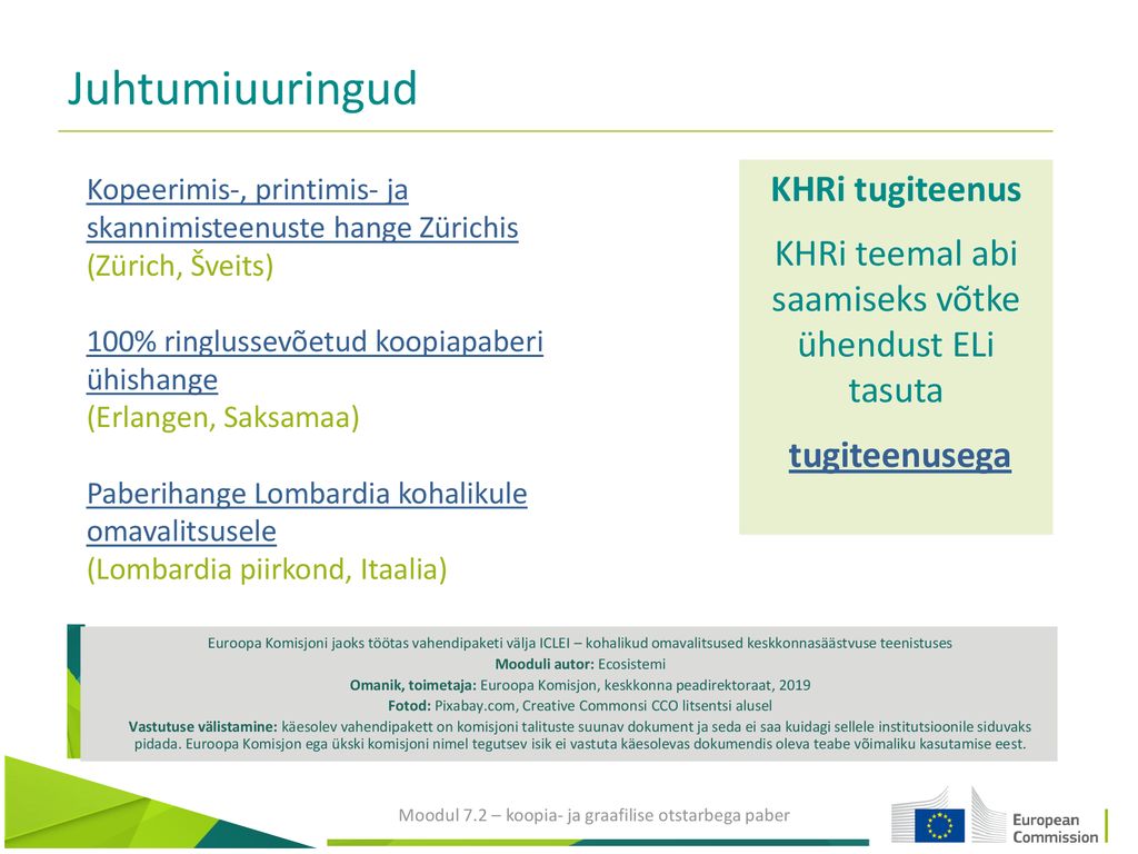 Juhtumiuuringud Kopeerimis-, printimis- ja skannimisteenuste hange Zürichis. (Zürich, Šveits) 100% ringlussevõetud koopiapaberi ühishange.