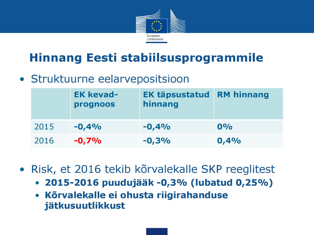 Hinnang Eesti stabiilsusprogrammile
