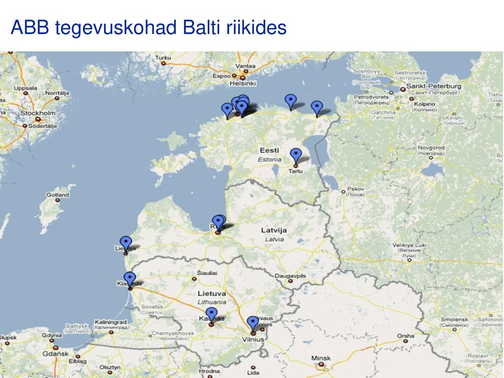 ABB tegevuskohad Balti riikides