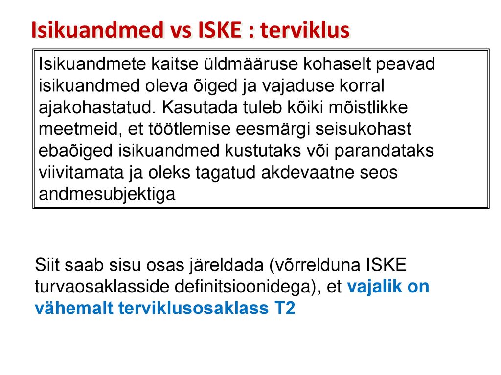 Isikuandmed vs ISKE : terviklus