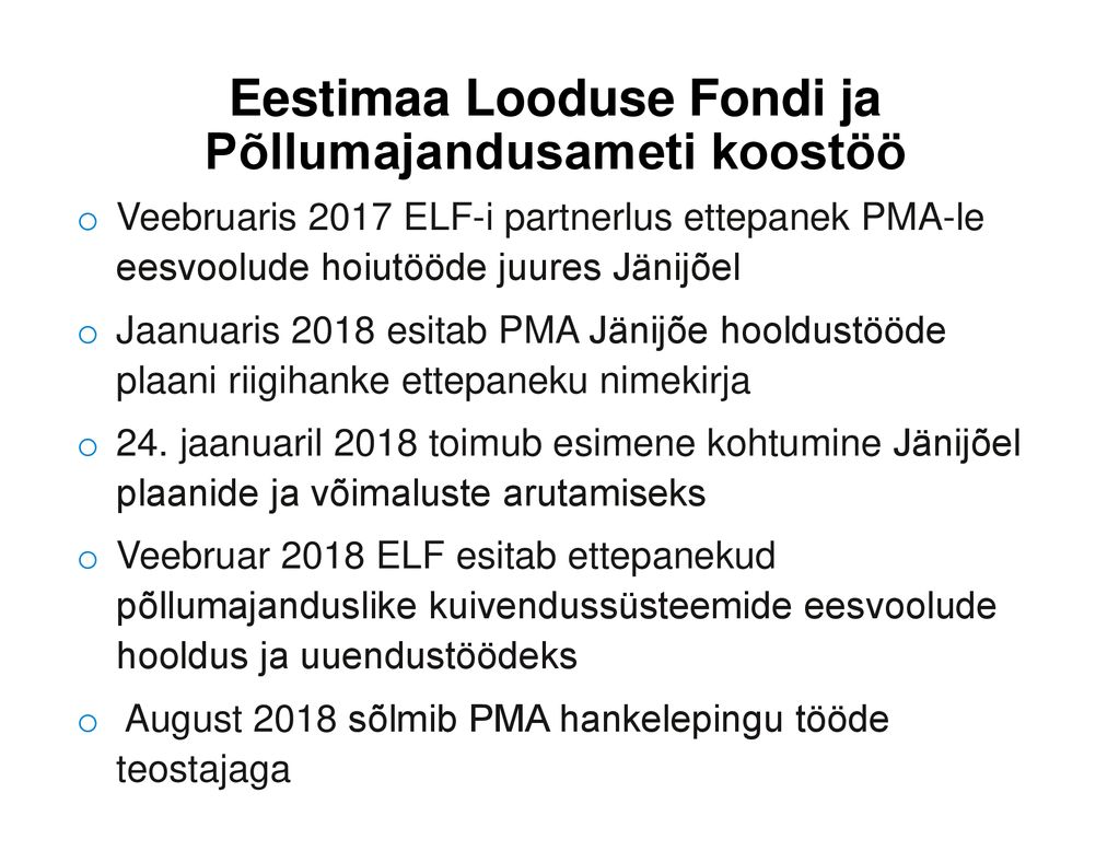 Eestimaa Looduse Fondi ja Põllumajandusameti koostöö